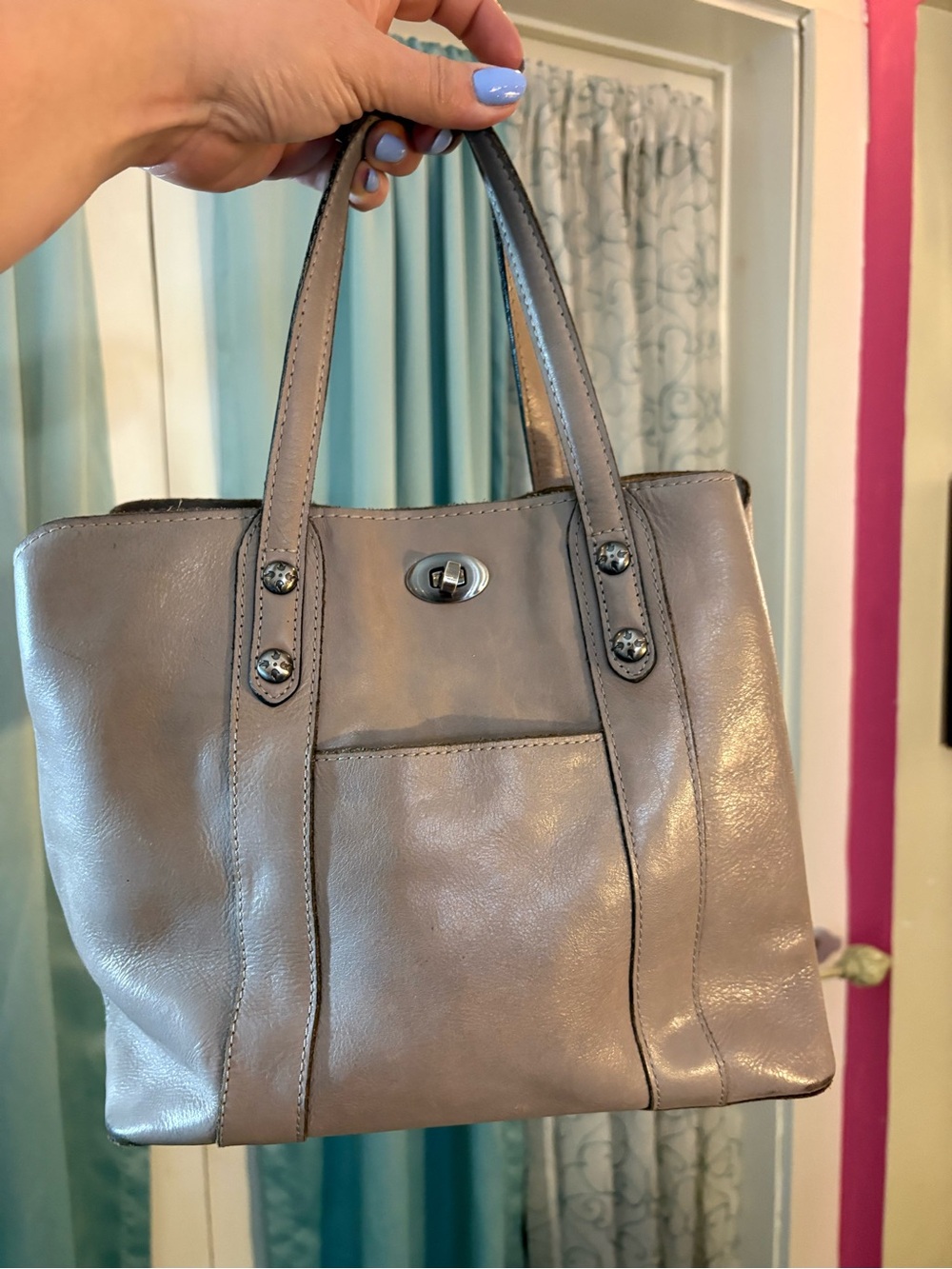 Patricia Nash Darby Mini Leather Tote Crossbody - Stone